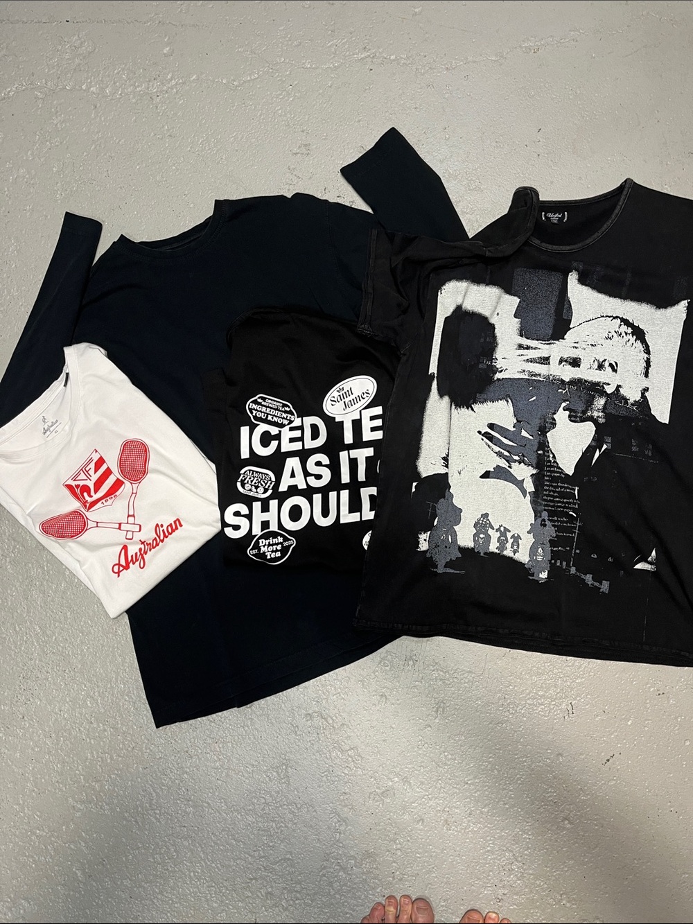 Mens Size Large T-Shirt Lot St James ice tea,Unified grunge, Australian tennis 4